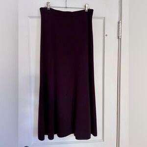 Eileen Fisher Brown Flared A-line wool midi skirt small - has holes, please read